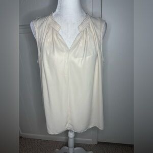 Simply Vera Vera Wang Metallic Cream Sleeveless Blouse size XL